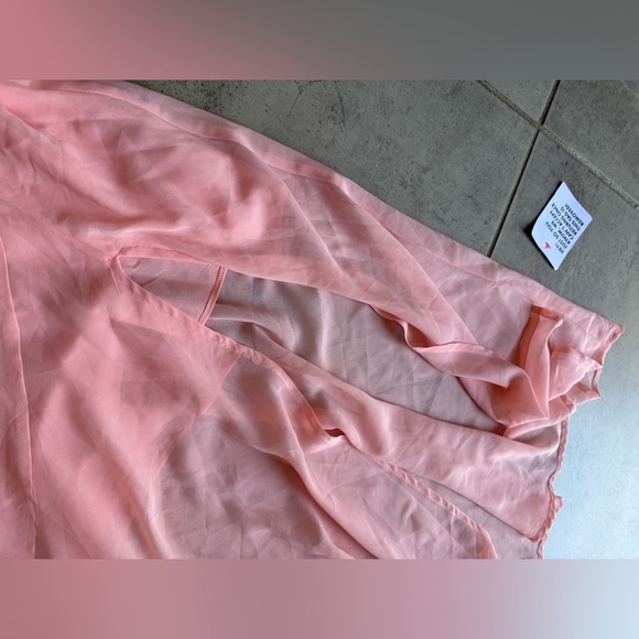 ASOS DESIGN embroidered split front halter midi dress in light coral size 8 - Picture 8 of 12